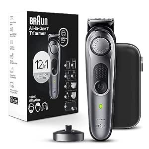Braun All-in-One Style Kit Series 7 7440, 12-in-1 Trimmer for Men with Beard Trimmer, Body Trimmer for Manscaping, Hair Clippers & More, Braun’s Sharpest Blade, 40 Length Settings, Waterproof